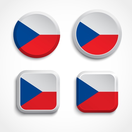 Czech flag buttons, illustrationのイラスト素材