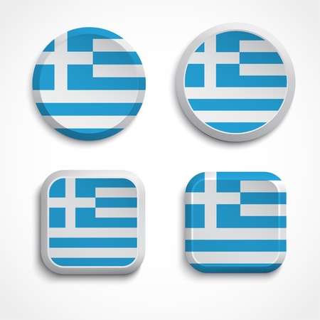 Greece flag buttons, illustrationのイラスト素材