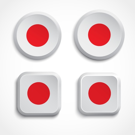 Japan flag buttonsのイラスト素材