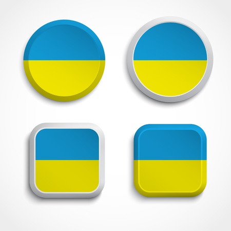 Ukraine flag buttons, illustrationのイラスト素材