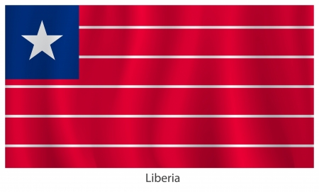 Liberia flag with title on the white backgroundのイラスト素材