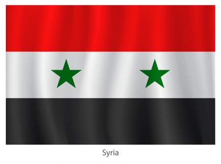 Syria flag with titles on the white background, vector illustrationのイラスト素材