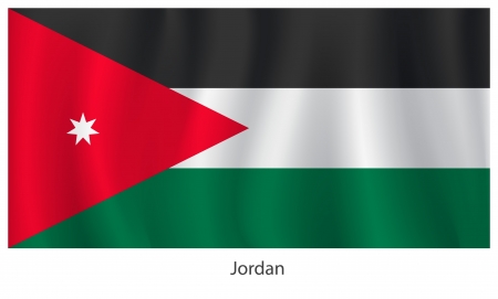 Jordan flag with title on the white backgroundのイラスト素材
