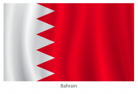 Bahrain flag with titles on the white background, vector illustrationのイラスト素材