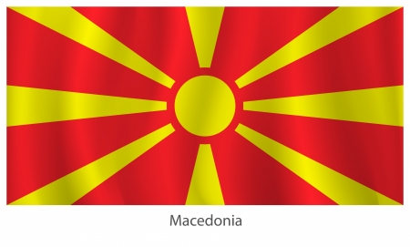 Macedonia flag with titles on the white background, vector illustrationのイラスト素材