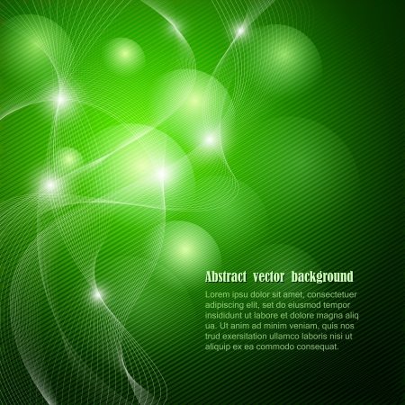 Abstract vector background with balls and lines in  green colorsのイラスト素材