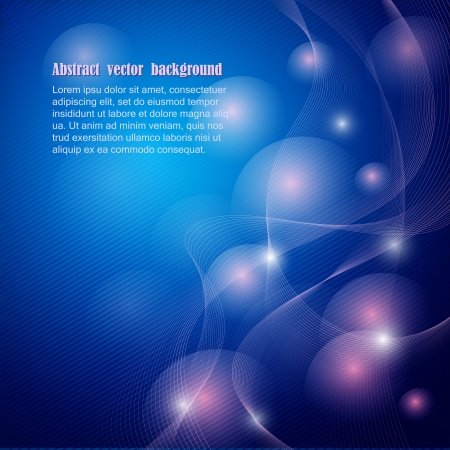 Abstract vector background with balls and lines in blue colorsのイラスト素材