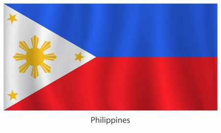 Philippines flag with title on the white backgroundのイラスト素材