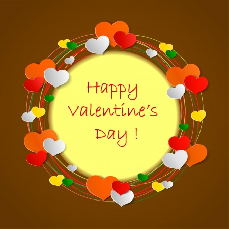 Valentines day background with hearts, vector illustrationのイラスト素材