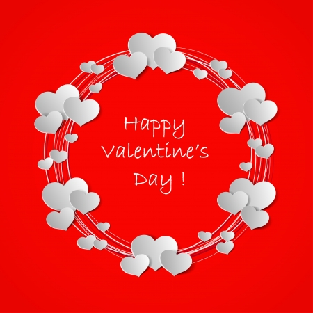 Valentines day background with hearts, vector illustrationのイラスト素材