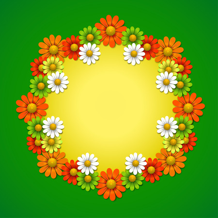 Floral  background with daisy, vector illustrationのイラスト素材