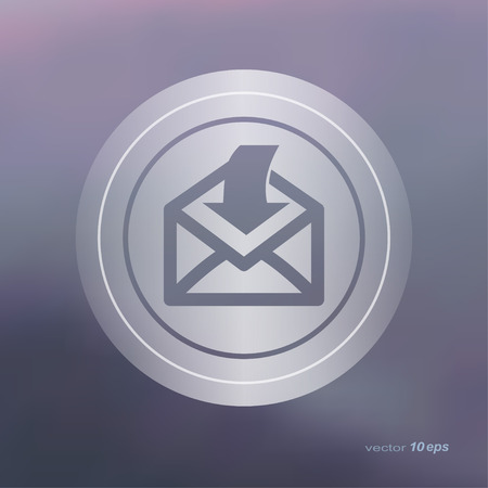 Web icon on the blurred background. Send email symbol.  Vector illustrationのイラスト素材