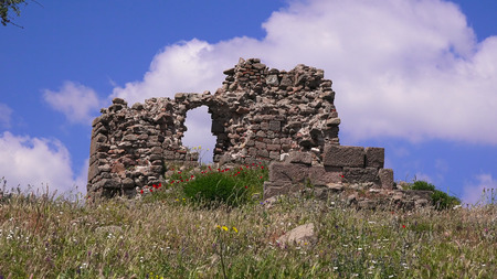 Pergamon museum, ruins of ancieny city, beautiful view in spring, Bergama, Turkeyのeditorial素材