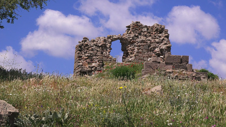 Pergamon museum, ruins of ancieny city, beautiful view in spring, Bergama, Turkeyのeditorial素材
