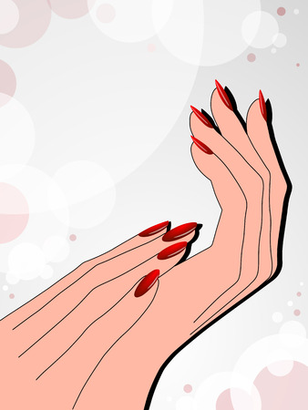 Female hands with red manicureのイラスト素材