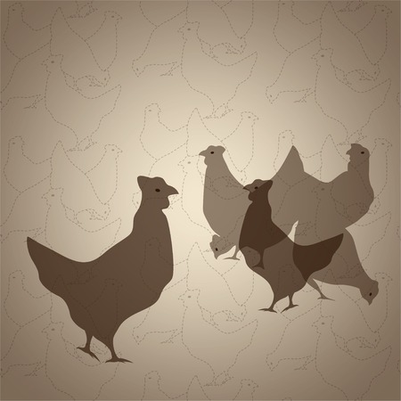 Chickens seamless vector backgroundのイラスト素材