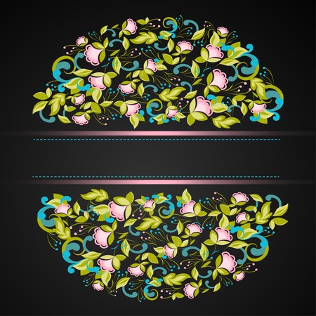 Invitation  with abstract floral backgroundのイラスト素材