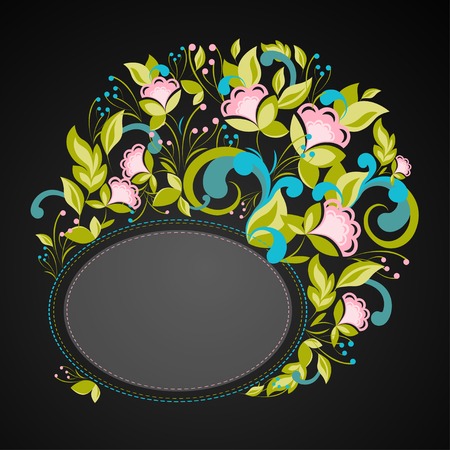 Invitation  with abstract floral backgroundのイラスト素材