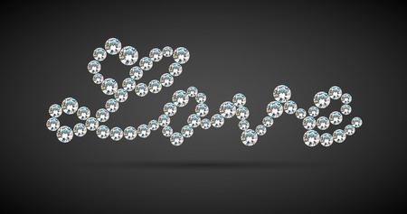 Love. Decorative inscription with strasses. Vectorのイラスト素材