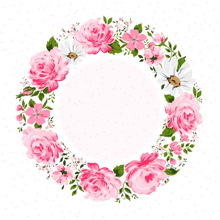 Border of flowers with place for a textのイラスト素材