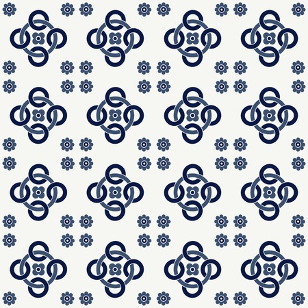 Blue seamless pattern. Design for dutch tile, textile, cloth, fabric, tissue