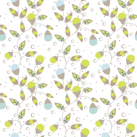Seamless floral pattern with abstract leavesのイラスト素材