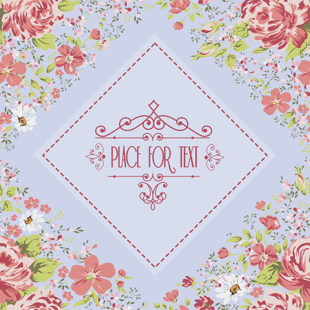 Elegant frame with roses. Floral backgroundのイラスト素材