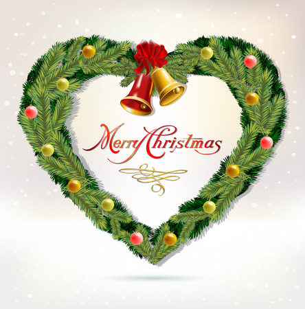 Christmas And New Year  Background With Bells. invitation card. Vector illustration.のイラスト素材