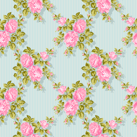 Floral pattern with pink roses. Floral Background. Easy to edit. Perfect for invitations or announcements.のイラスト素材