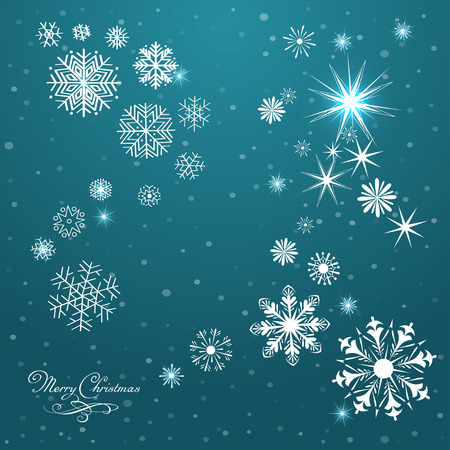 Vector Seamless Winter Pattern Background of Snowflakesのイラスト素材