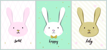 Cute rabbit. Print with  rabbit for greetingsのイラスト素材
