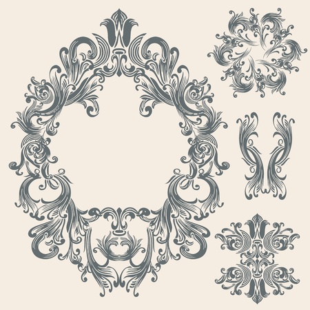 Vintage elements setのイラスト素材