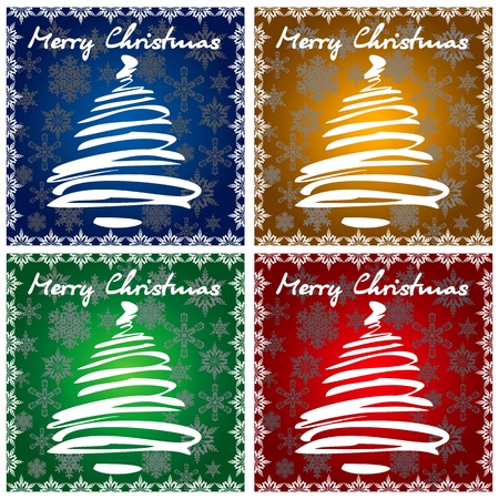 4 Christmas Greeting Cardsのイラスト素材