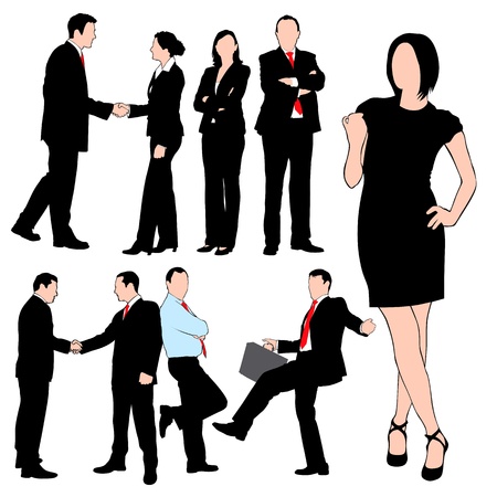 Business People Silhouettes Setのイラスト素材