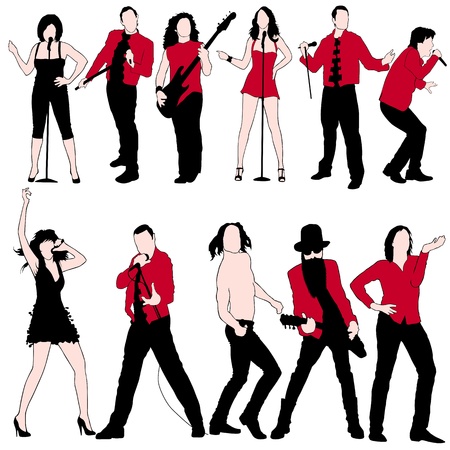 Rock Monsters Silhouettes Setのイラスト素材