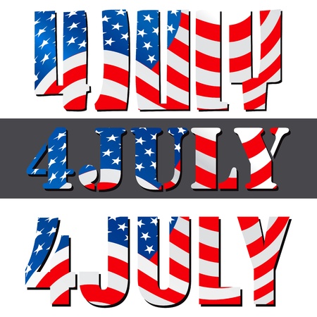 4th July American Independence Day designのイラスト素材