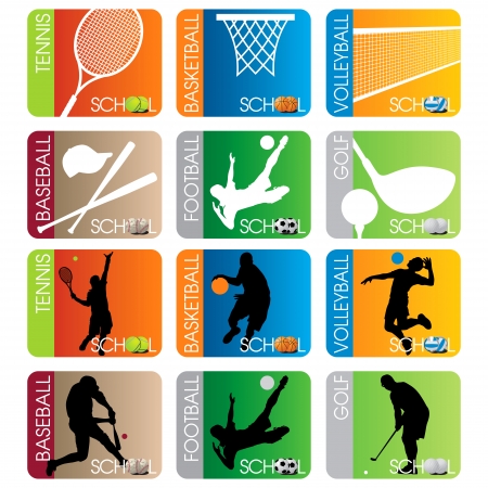 Sport School Insignias setのイラスト素材