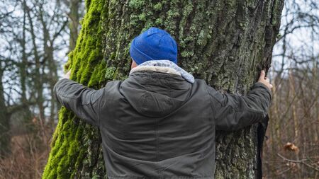 Winter solstice. Worship of pagan Gods and trees. Ancient pagan temple.の写真素材