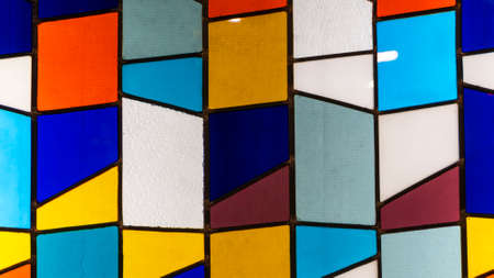 Colorful stained glass background abstract. Medieval Random Pieces of Glass.
