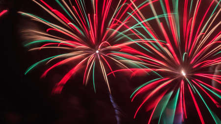 Long Exposure of Fireworks Against a Black Sky. A fireworks display against the night sky.
