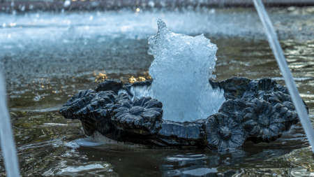 Hookah square flask on the wooden table. Original square designer hookah.の写真素材