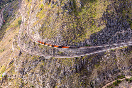 Devils Nose, Nariz Del Diablo, Ecuador, South America, Touristic Train Trip, Route Through The Andes Mountainsの写真素材