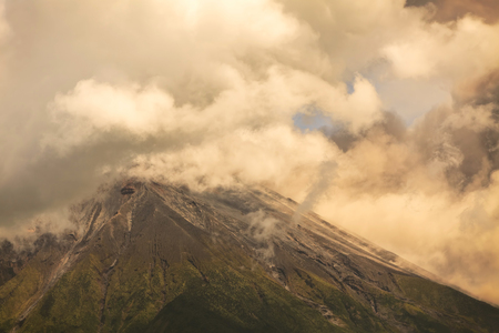 Bursts Of Ash And Gas From Ecuador Tungurahua Volcano, South Americaの写真素材