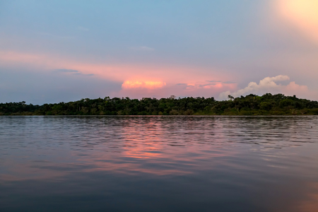 Cuyabeno Wildlife Reserve Is The Only Amazon Park Close To The Andes With A Dense Network Of Beautiful Lakes And Navigable Creeksの写真素材