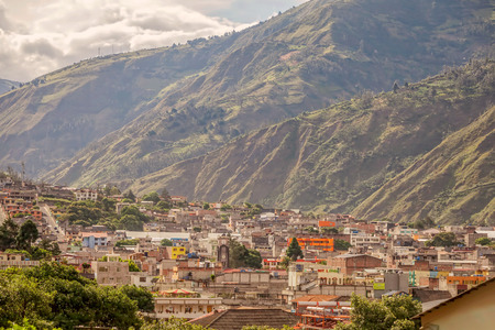 Banos De Agua Santa, Tungurahua Province, Ecuador Aerial Telephoto Shot, South America
の写真素材