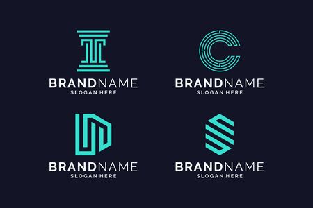Abstract kit logo design that suit to be placed everywhereのイラスト素材