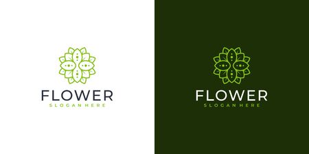 Feminine flower logo design that suit to be placed everywhereのイラスト素材