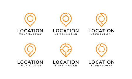 Location pin market logo collectionのイラスト素材