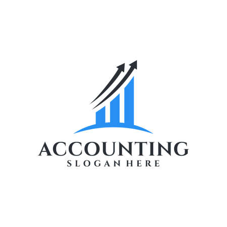 Accounting modern elegant logo design inspiration template. Logo good for accountant, icon, brand, identity, chart, and business companyのイラスト素材