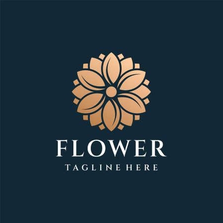 Flower luxury gold logo design inspiration. Good for icon, brand, identity, decoration, spa, and business companyのイラスト素材